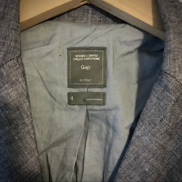 Linen Chambray Blazer - Picture 1 of 7